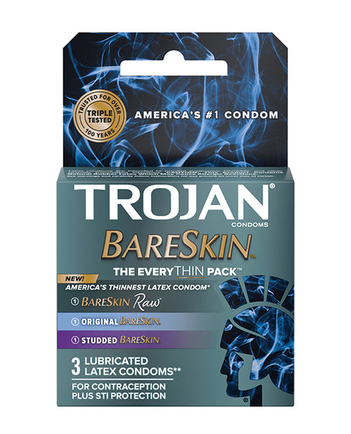 Trojan Bareskin Everythin Condom - Variety Pack Of 3 - Casual Toys