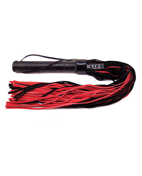 Rouge Suede Flogger W-leather Handle - Black-red