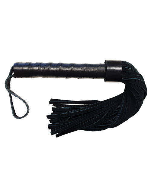 Rouge Leather Handle Short Short Suede Flogger - Black - Casual Toys