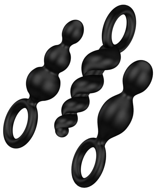 Satisfyer Plug Set Of 3 - Black - Casual Toys