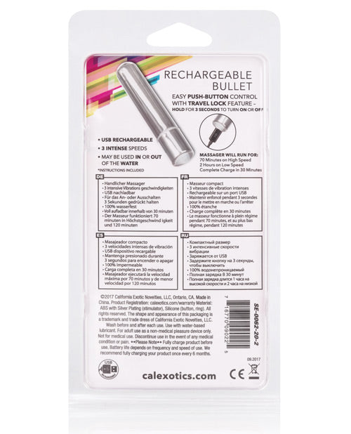 Rechargeable Bullet - Silver - Casual Toys