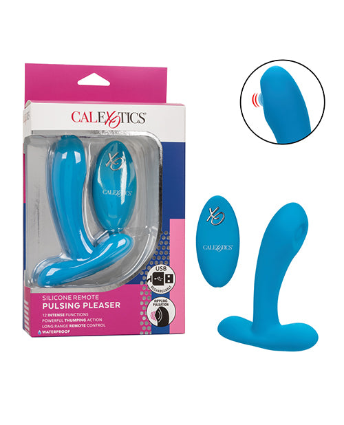 Silicone Pulsing Pleaser W-remote - Blue - Casual Toys