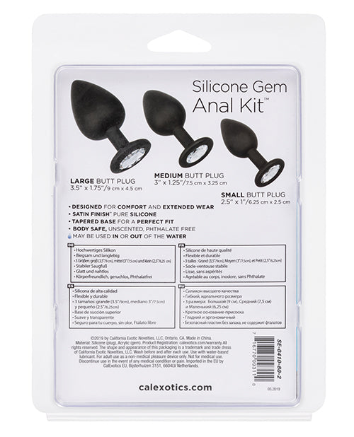 Silicone Gem Anal Kit - Black - Casual Toys