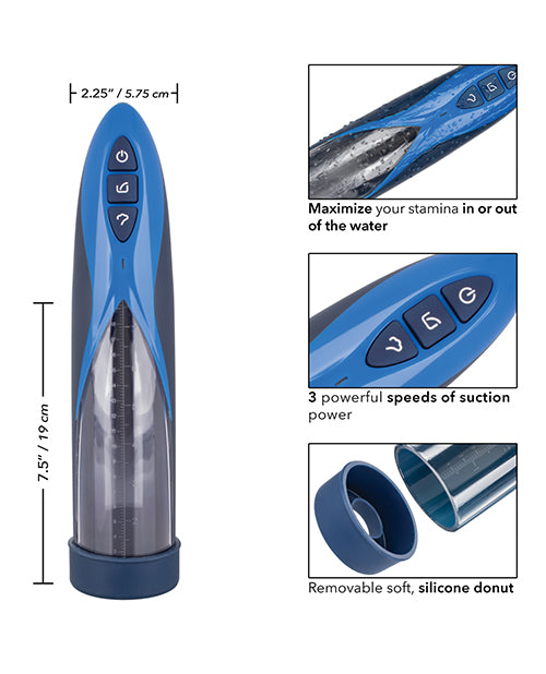 Optimum Series Rechargeable Waterproof Pump - Blue - Casual Toys