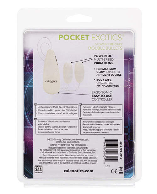 Pocket Exotics Glow In The Dark Double Bullets - Casual Toys