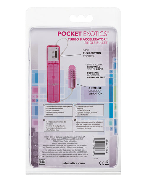 Pocket Exotics Turbo 8 Accelerator Single Bullet - Pink - Casual Toys