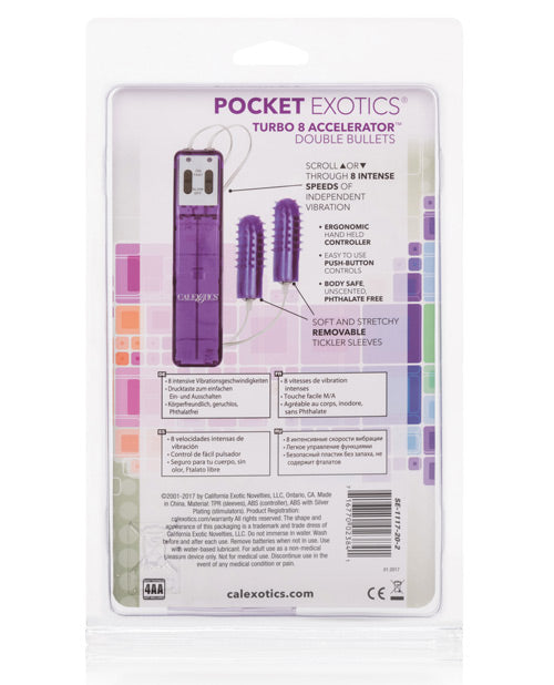 Pocket Exotics Turbo 8 Accelerator Double Bullets - Purple - Casual Toys