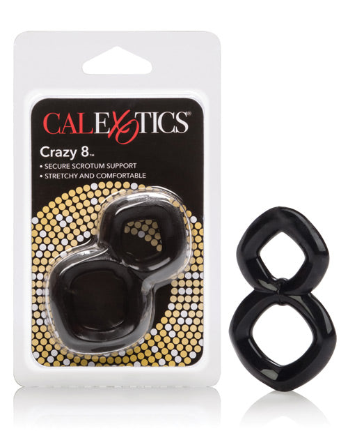 Crazy 8 Enhancer Double Cock Ring - Black - Casual Toys