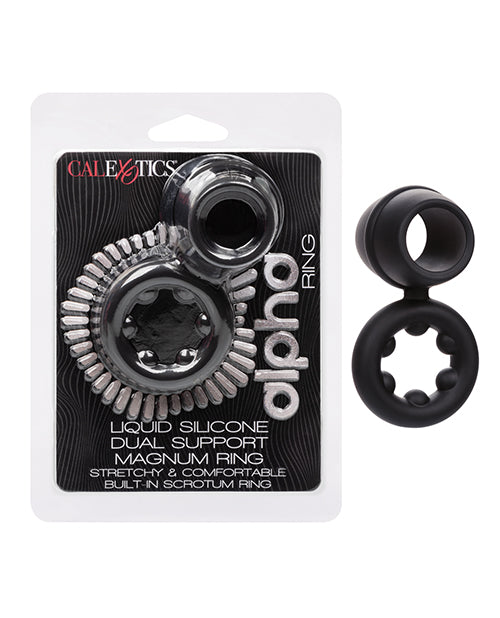 Alpha Liquid Silicone Dual Magnum Ring - Black
