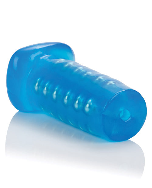 Basic Essentials Beaded Masturbator - Blue - Casual Toys