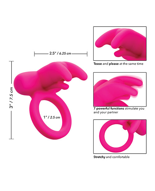 Silicone Rechargeable Triple Clit Flicker - Pink - Casual Toys