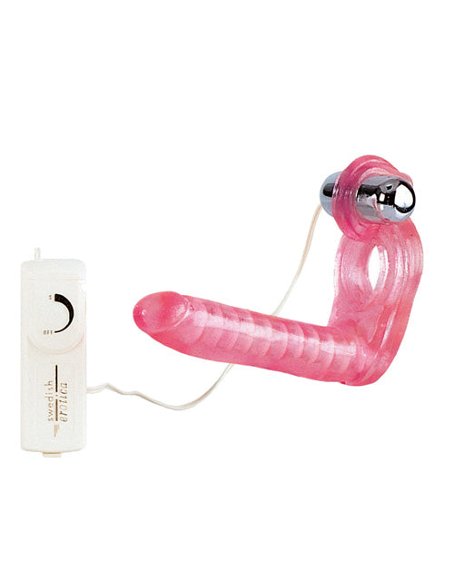 The Ultimate Triple Stimulator Flexible Dong W-cock Ring - Pink - Casual Toys