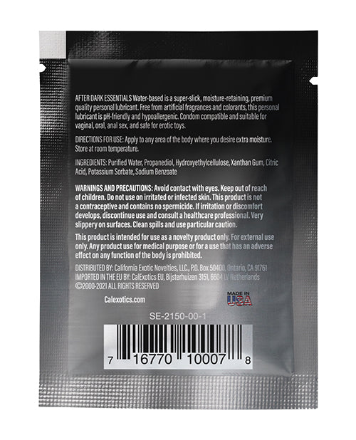 After Dark Essentials Water Based Personal Lubricant Sachet - .08 Oz - Casual Toys