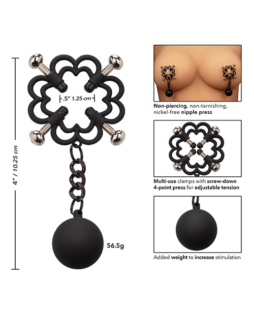 Nipple Grips Power Grip 4 Point Weighted Nipple Press - Black - Casual Toys