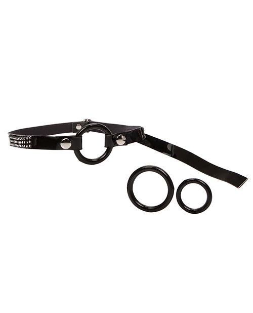 Bound By Diamonds Open Ring Gag - Black - Casual Toys