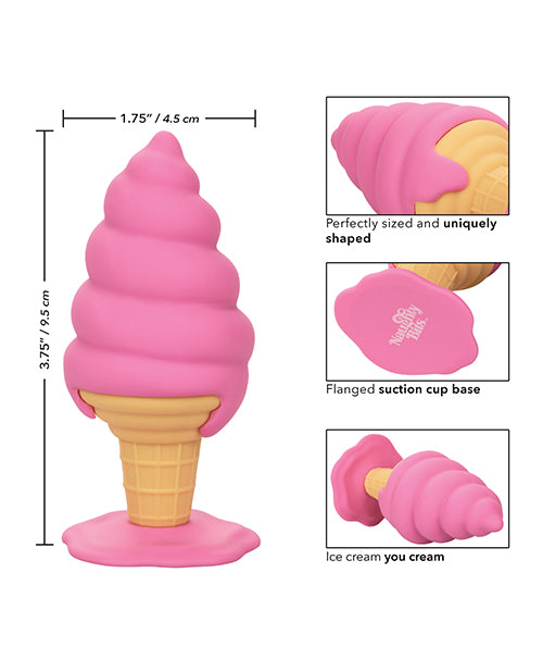 Naughty Bits Yum Bum Ice Cream Cone Butt Plug - Pink - Casual Toys