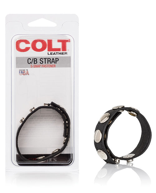 Colt Leather C-b Strap 5 Snap Fastener - Black - Casual Toys