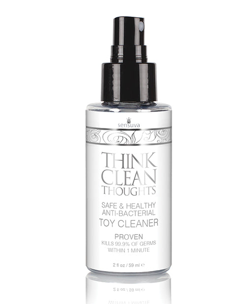 Sensuva Think Clean Thoughts Anti Bacterial Toy Cleaner - 2 Oz Bottle - Casual Toys