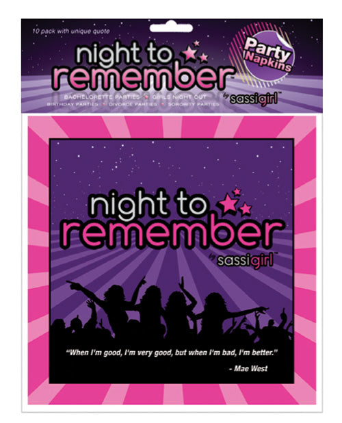 Night To Remember Standard 6.5" Napkins - Purlpe Pack Of 10 By Sassigirl - Casual Toys