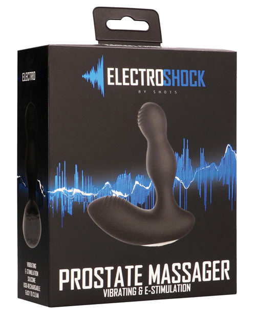 Shots Electroshock E-stimulation Vibrating Prostate Massager - Black - Casual Toys