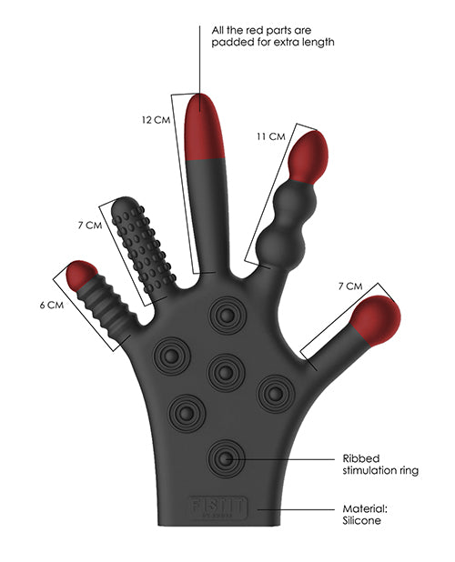 Shots Fistit Silicone Stimulation Glove - Black - Casual Toys