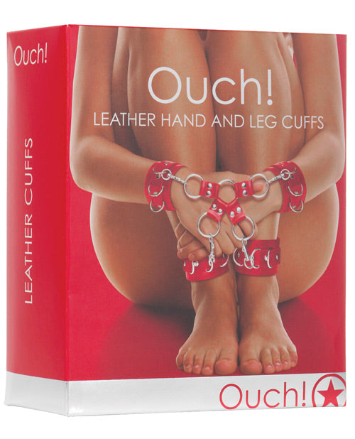 Shots Ouch Leather Hand & Leg Cuffs - Casual Toys