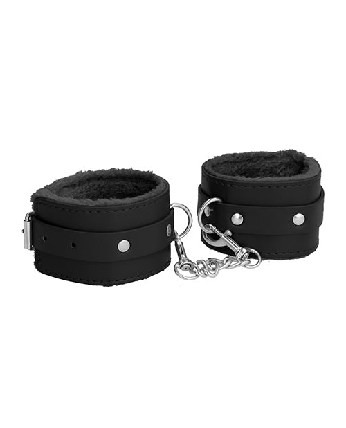 Shots Ouch Plush Leather Ankle Cuffs - Black - Casual Toys