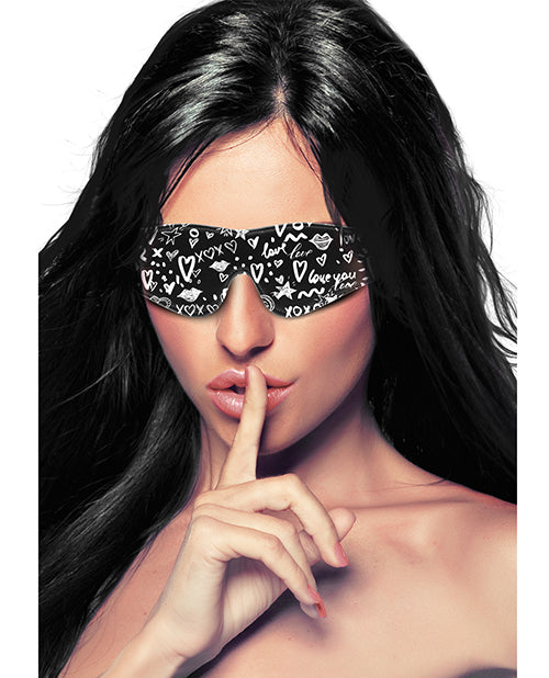 Shots Ouch Love Street Art Fashion Printed Eye Mask - Black - Casual Toys