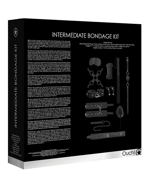 Shots Ouch Intermediate Bondage Kit - Black - Casual Toys