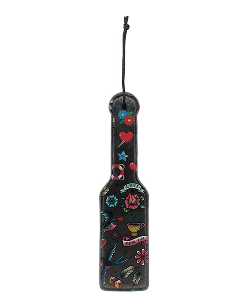 Shots Ouch Old School Tattoo Style Printed Paddle - Black - Casual Toys