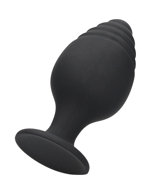Shots Ouch Rippled Butt Plug Set - Black - Casual Toys