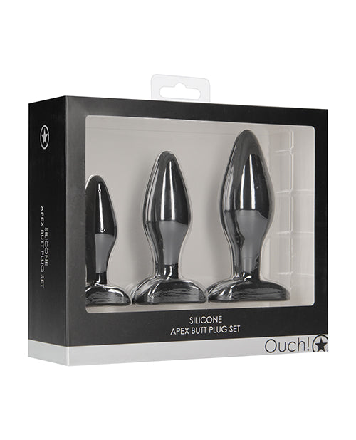 Shots Ouch Apex Butt Plug Set - Black - Casual Toys