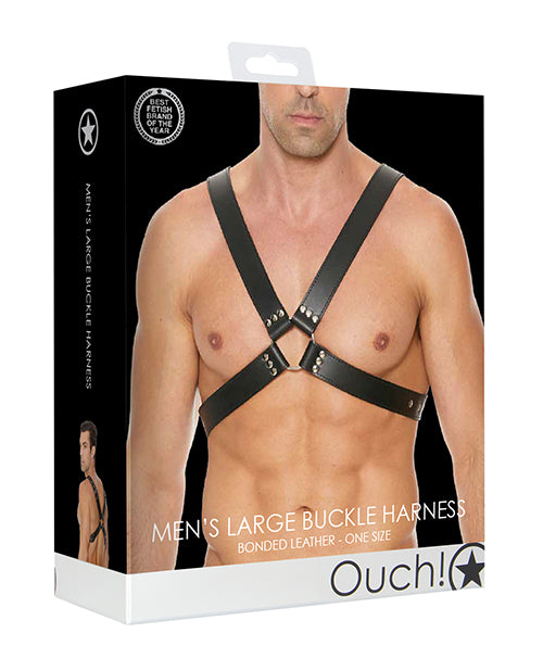 Shots Ouch Men's Large Buckle Harness - Black - Casual Toys