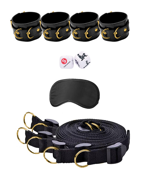 Shots Ouch Limited Edition Gold Bed Bindings Restraint System - Casual Toys