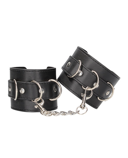 Shots Ouch Black & White Bonded Leather Hand-ankle Cuffs - Black - Casual Toys