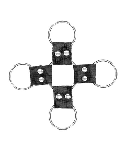Shots Ouch Black & White Velcro Hogtie W-hand & Ankle Cuffs - Black - Casual Toys