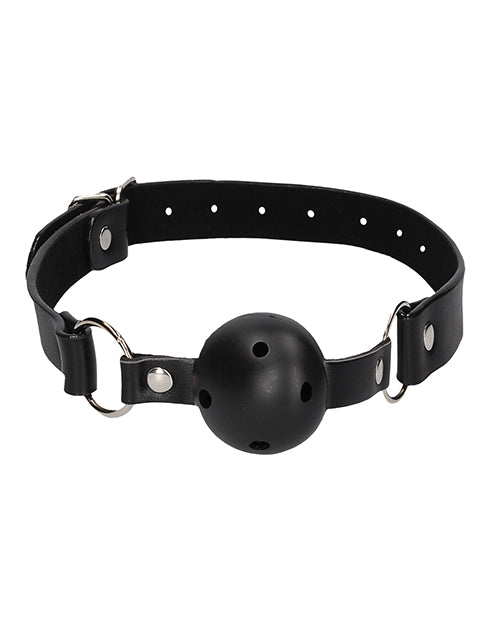 Shots Ouch Black & White Breathable Ball Gag W-nipple Clamps - Black - Casual Toys