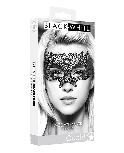 Shots Ouch Black & White Lace Eye Mask - Casual Toys