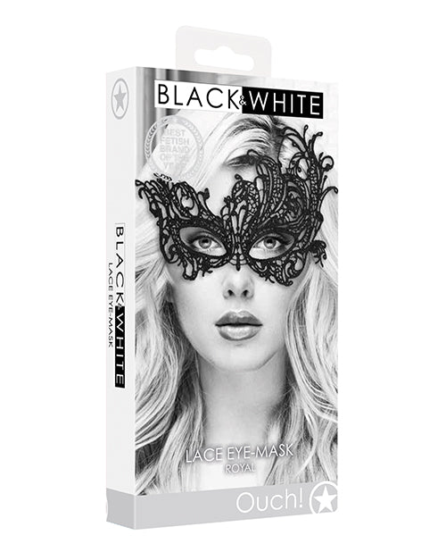 Shots Ouch Black & White Lace Eye Mask - Casual Toys