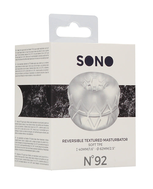 Shots Sono No. 92 Reversible Textured Masturbator - Transparent - Casual Toys