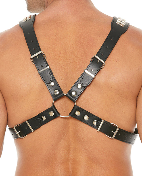 Shots Uomo Men's Pyramid Stud Body Harness - Black - Casual Toys