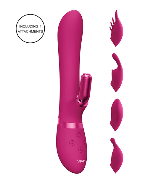 Shots Vive Chou G-spot Rabbit W-interchangeable Clitoral Attachments - Pink - Casual Toys
