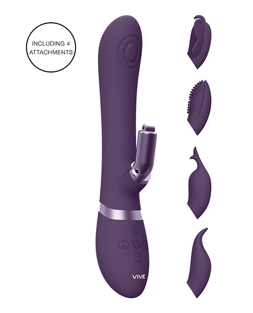 Shots Vive Etsu  Pulse G-spot Rabbit W-interchangeable Clitoral Attachments - Purple - Casual Toys