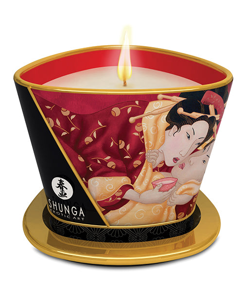 Shunga Massage Candle Romance - 5.7 Oz Strawberry Wine - Casual Toys