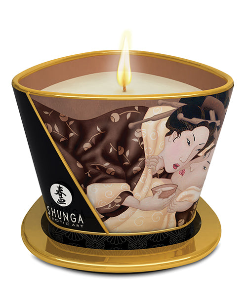 Shunga Massage Candle Excitation - 5.7 Oz Intoxicating Chocolate - Casual Toys