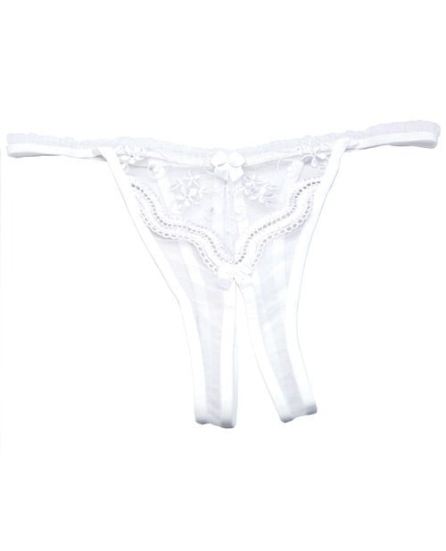 Scalloped Embroidery Crotchless Panty - Casual Toys
