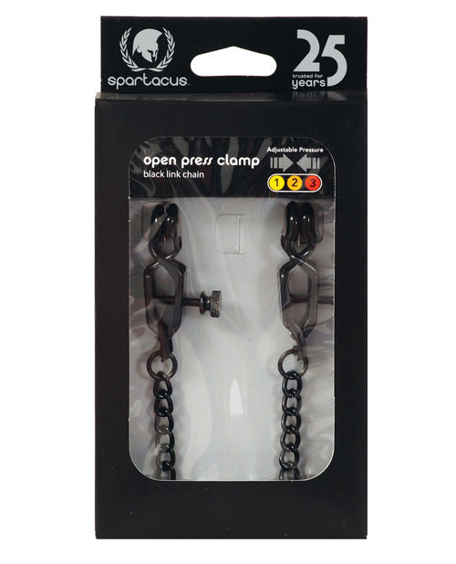 Spartacus Adjustable Alligator Nipple Clamps W-black Chain - Casual Toys