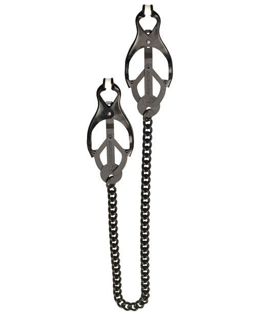 Spartacus Black Butterfly Style Nipple Clamps W-chain - Casual Toys