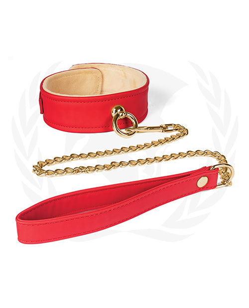 Spartacus Plush Lined Pu Collar & Chained Leash - Casual Toys