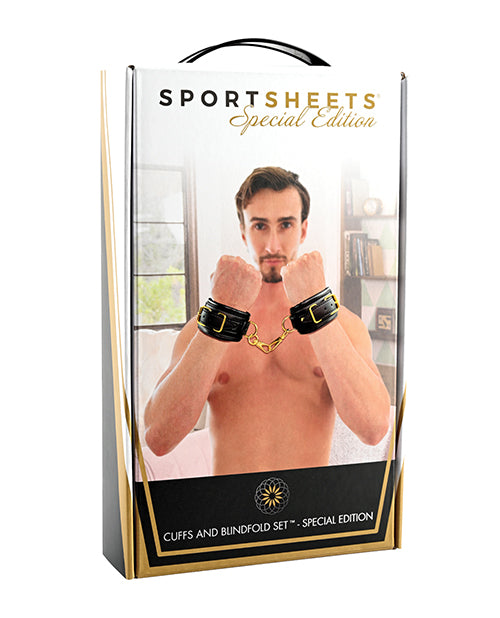 Sportsheets Cuffs & Blindfold Set - Special Edition - Casual Toys